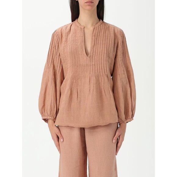 120% Lino Top Woman Pink